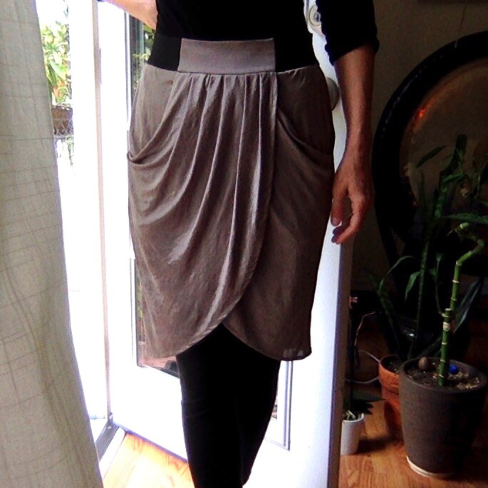 Shimmer bronze mini skirt
